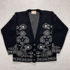 VTG Pendleton Wool Cardigan Women’s M USA Boho‎ Folk Tapestry Knit Mid Century